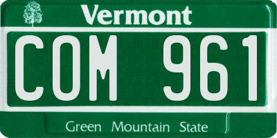 VT license plate COM961
