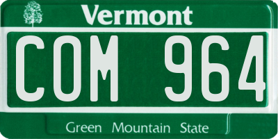 VT license plate COM964