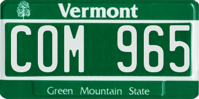 VT license plate COM965