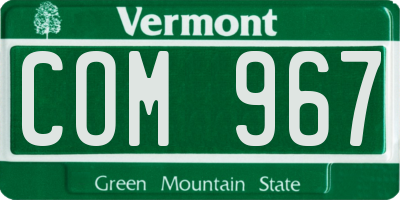 VT license plate COM967