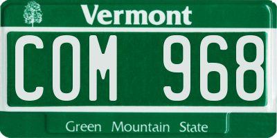 VT license plate COM968
