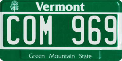 VT license plate COM969