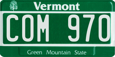 VT license plate COM970