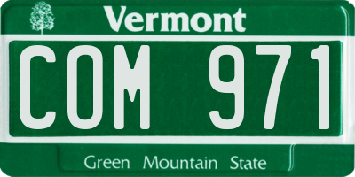 VT license plate COM971