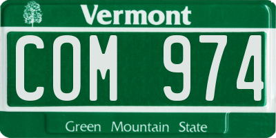 VT license plate COM974