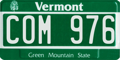 VT license plate COM976