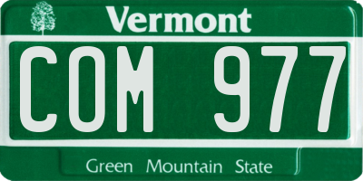 VT license plate COM977