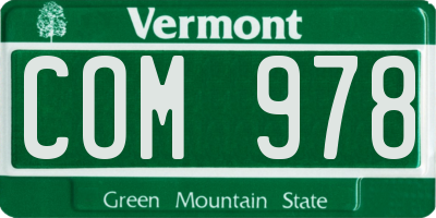 VT license plate COM978