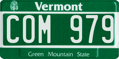 VT license plate COM979