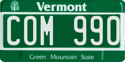 VT license plate COM990