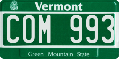 VT license plate COM993