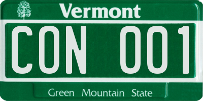 VT license plate CON001