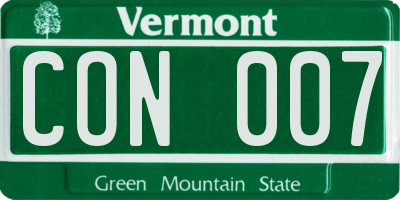 VT license plate CON007