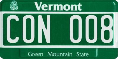 VT license plate CON008