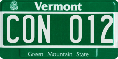 VT license plate CON012