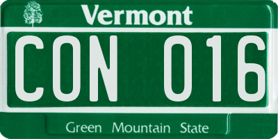 VT license plate CON016