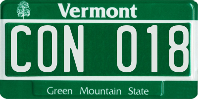 VT license plate CON018