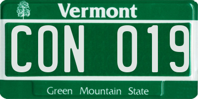 VT license plate CON019