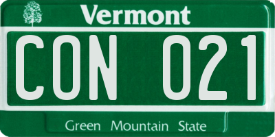 VT license plate CON021