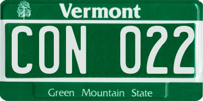 VT license plate CON022