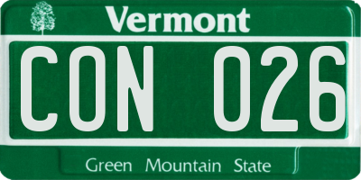 VT license plate CON026