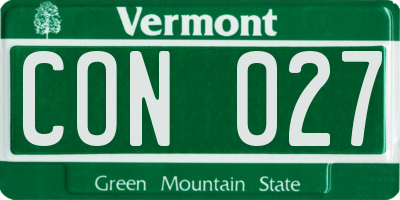 VT license plate CON027