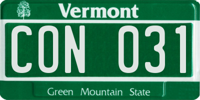 VT license plate CON031