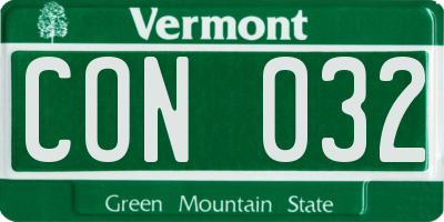 VT license plate CON032