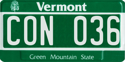 VT license plate CON036