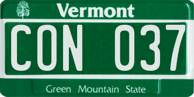 VT license plate CON037