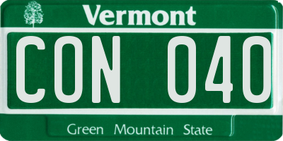VT license plate CON040
