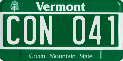 VT license plate CON041