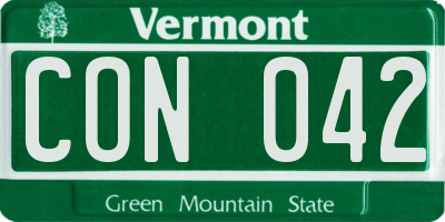VT license plate CON042