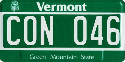 VT license plate CON046