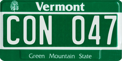 VT license plate CON047
