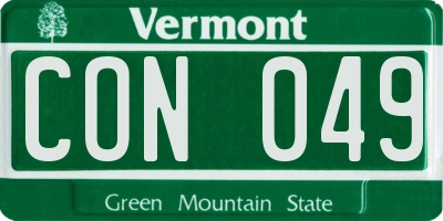VT license plate CON049