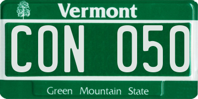 VT license plate CON050