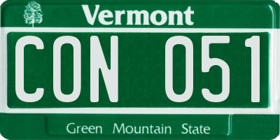 VT license plate CON051