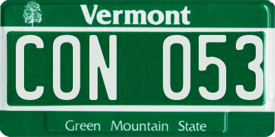VT license plate CON053