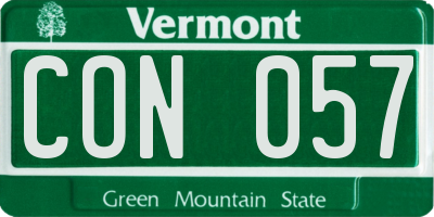 VT license plate CON057