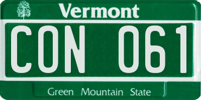 VT license plate CON061
