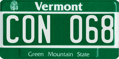 VT license plate CON068
