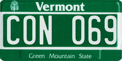 VT license plate CON069