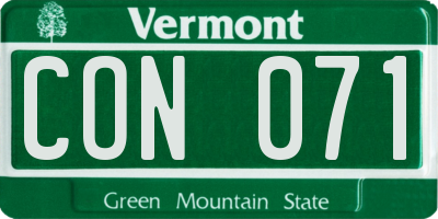 VT license plate CON071