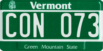 VT license plate CON073