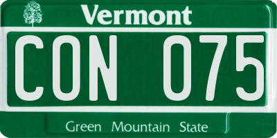 VT license plate CON075