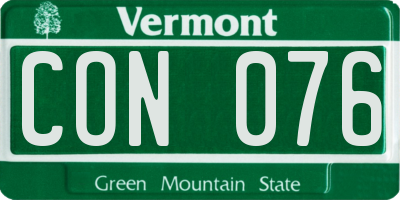 VT license plate CON076