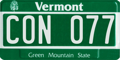 VT license plate CON077