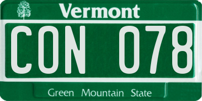 VT license plate CON078