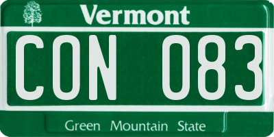 VT license plate CON083